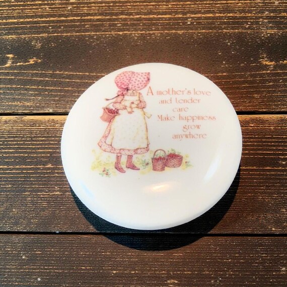 Vintage Holly Hobbie Ceramic Paperweight: Mother's Remembrance, 1970s