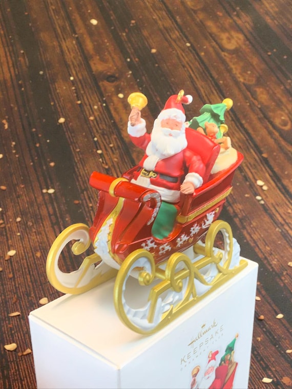 Hallmark Keepsake Club Sleigh On The Way Porcelain Christmas Tree Ornament From 2010
