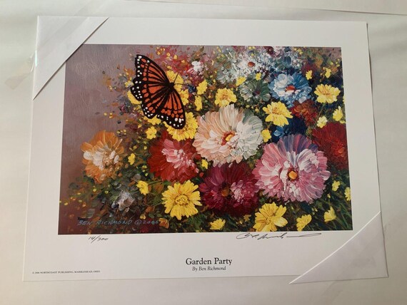 Ben Richmond "Garden Party" Lithograph: Hand-Signed Limited Edition Art