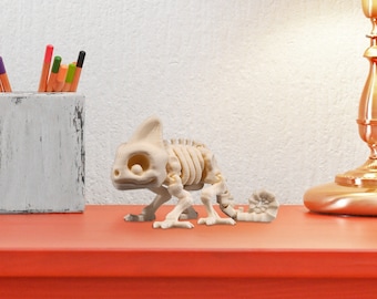 3D-geprint gelede skeletkameleon | Halloween-cadeau | Leuk speelgoed
