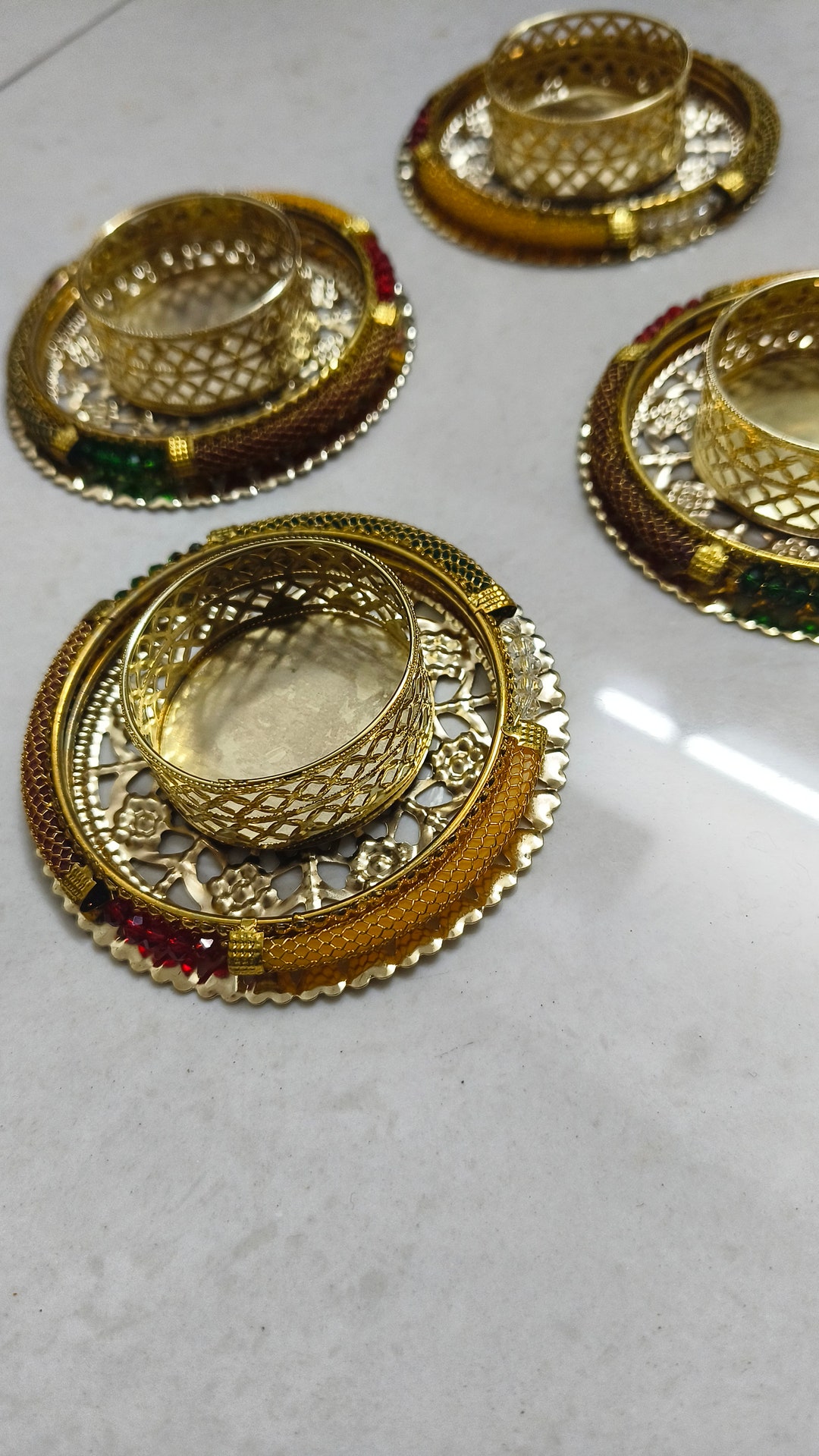 Multi Color Tea Light Holders Diwali Decor Handmade Diyas Etsy