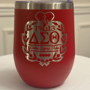 12oz Delta Sigma Theta Wine Custom Tumbler