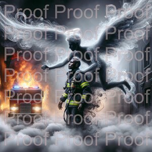 Feuerwehrmann und Angels wachen über ...PNG ...Jpeg Digitaler download,