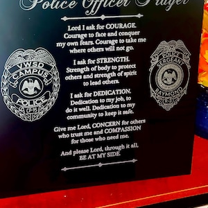 Custom Police Officer Prayer Plaque
