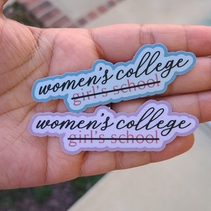 women&#39;s college sticker