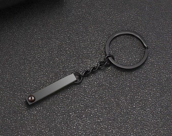 Personalized Projection Photo Keychain, Custom 3D Bar Name keychain Photo Keychain Customize Monogram & Image keychain