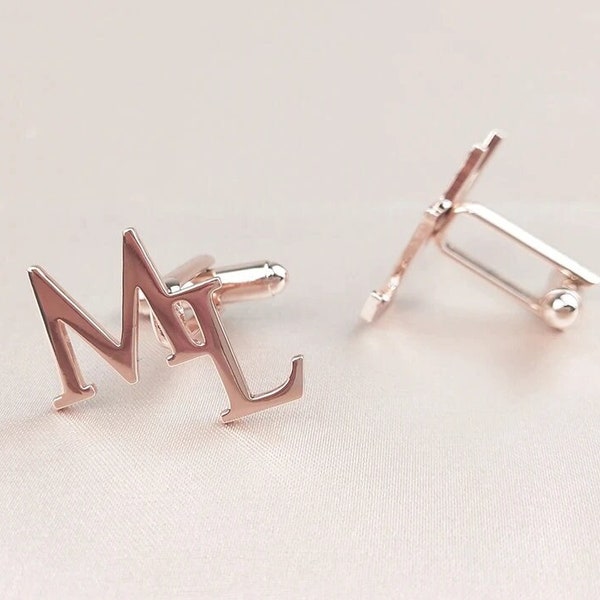 Custom Cufflinks for Groom Stainless Steel Men's Initials Cufflinks Personalized Wedding Best Man Jewelry Gift