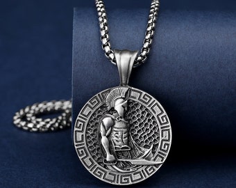 Spartan warrior  Necklace hip hop Vintage Men's Necklace Spartan Pendant Mythological necklace