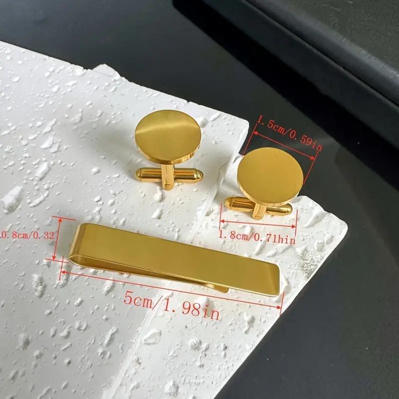 SAVITA 3pcs Tie Clips, Tie Pin Set Gold Silver Black Tie Pin Set For Men Classic Tie Clips For Men Daily Life Wedding Anniversary Business Father's Day Gifts, Non-Precious Metal, No Gemstone