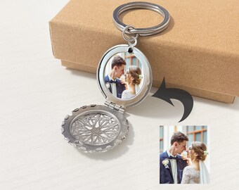 Custom photo keychain,ROUND Locket Keychain,Personalized Photo Locket Keychain,GIFT for her