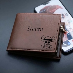 Regalos para el Día del Padre: Billetera con foto personalizada para hombre, billetera con monograma inicial y nombre, billetera plegable de cuero con foto personalizada para abuelo y esposo.