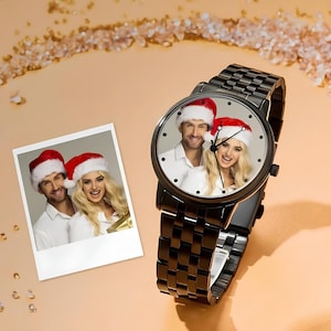 Personalised Engraved Photo Watch Christmas gifts Custom Photo Watch for Men,Engraved text name Steel Belt Watch,gift for him,Couple&#39;s watch