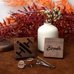 Father Of The Bride Custom Engraving Cufflinks And Tie Clip Sets Personalized Wedding Cufflinks For Men Jewelry Gifts