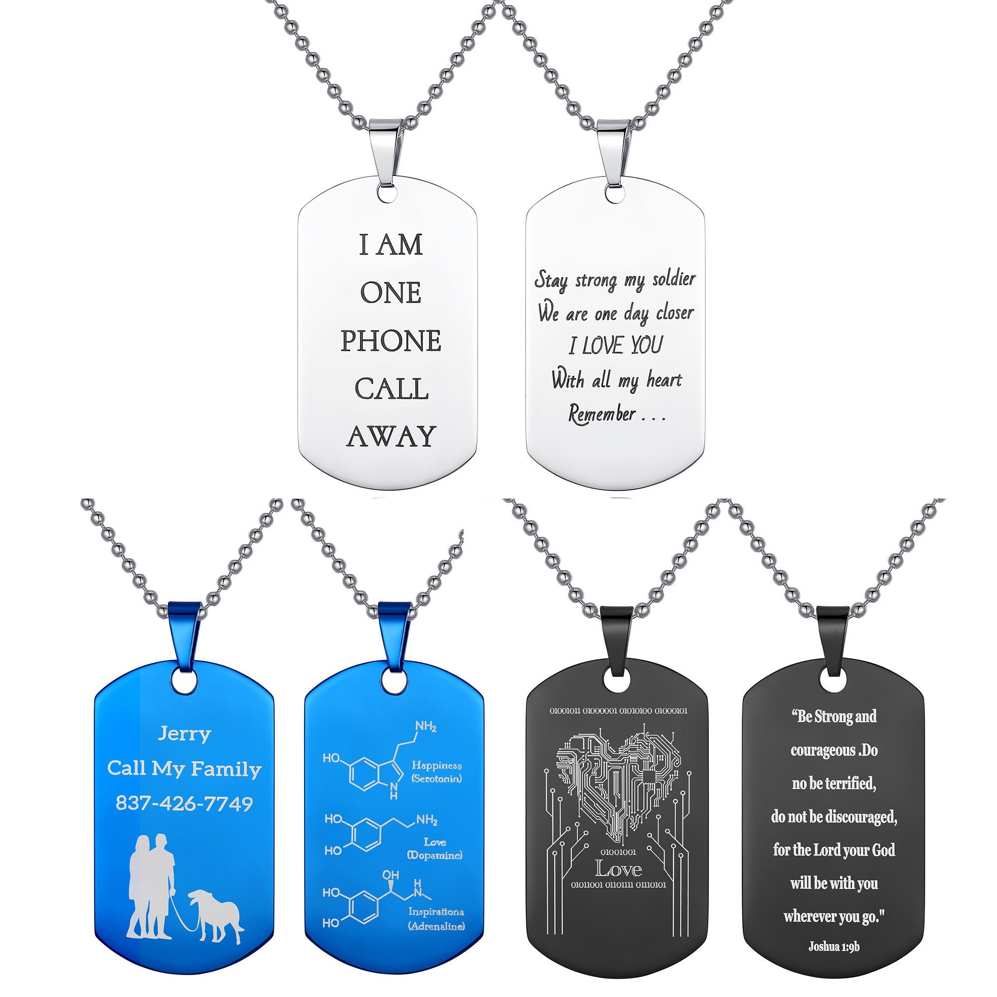 Personalized Tags Necklace Custom Dog Tag Necklaceengrave Etsy Australia