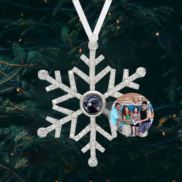 Custom Projection Picture Ornament  Personalized Christmas snowflakes Bauble •Personalized Christmas Ornament •Custom Photo charm