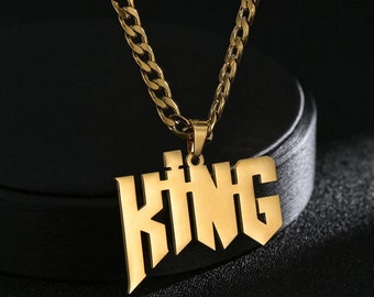 Customized Name Necklace Pendant Gold Color Personalized Stainless Steel 7mm Wide Thick Chain Jewelry for  men Gifts