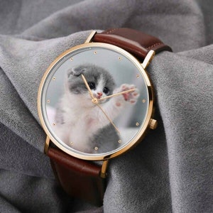 Benutzerdefinierte Foto-Lederarmbanduhr, Namensuhr mit Gravur für Männer und Frauen, Paar-personalisierte gravierte Foto-Uhr, Geschenk für ihn