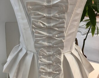 white satin lace corset