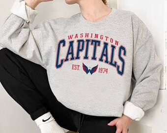 Vintage 90s Washington Capitals Sweatshirt Capitals Crewneck -  Sweden