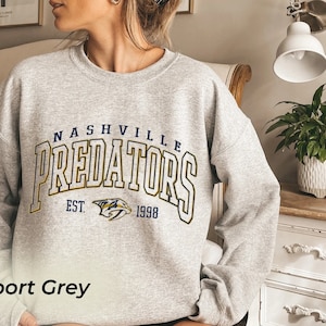 CustomCat Nashville Predators Vintage NHL Crewneck Sweatshirt Gold / 3XL