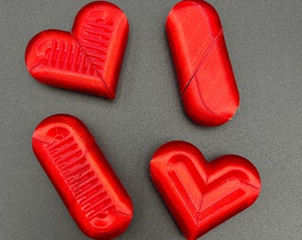 Fidget Heart to Pill Shape - Satisfying 3D Printed Fidget Toy - Customizable Color
