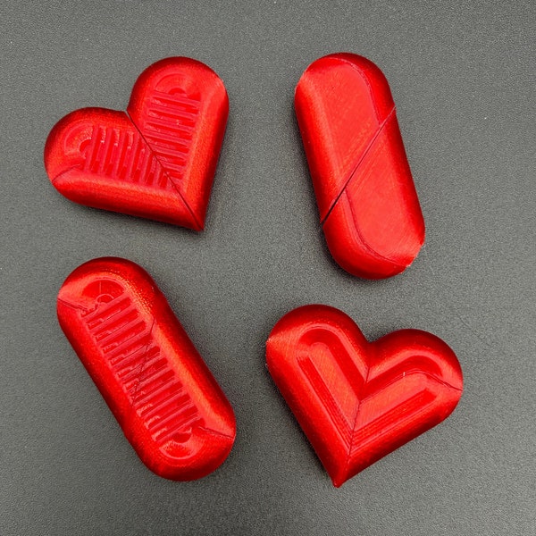 Fidget Heart to Pill Shape - Satisfying 3D Printed Fidget Toy - Customizable Color