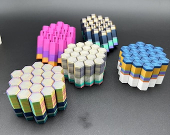 3D Printed Hexagon Fidget Toy: Customizable Colors