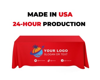 Custom tablecloth, custom table cover for trade show, table cover with logo, personalized tablecloth, logo tablecloth, tablecloth with logo