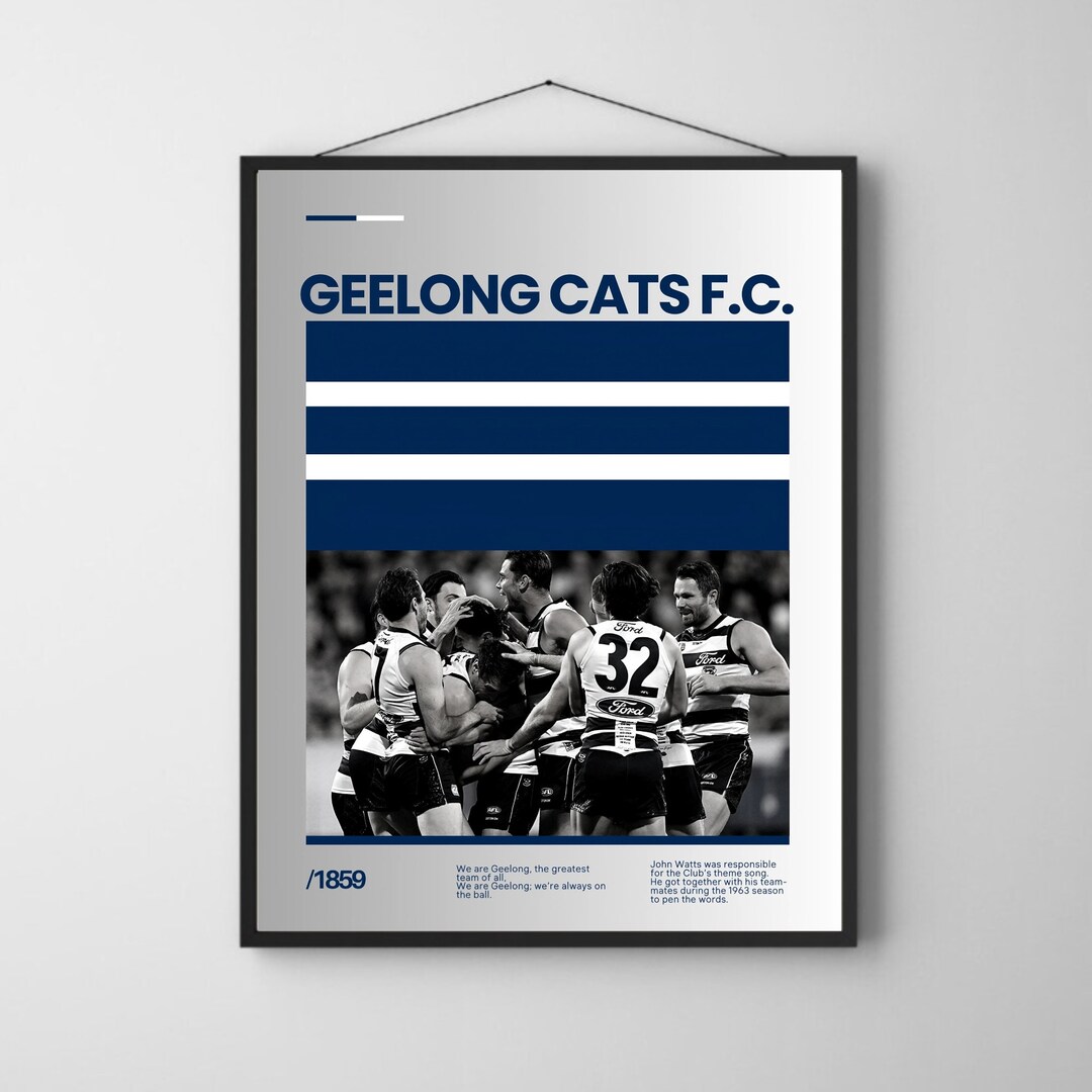 Geelong Cat Fan Club AFL Digital Instant Download Print Wall Art for