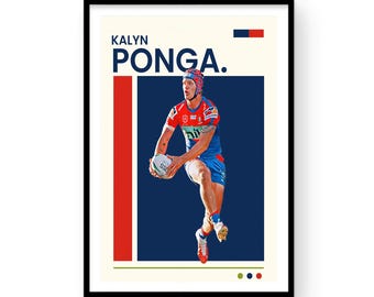 Stampa di Kalyn Ponga Newcastle Knights: NRL Rugby League Wall Art (download digitale)