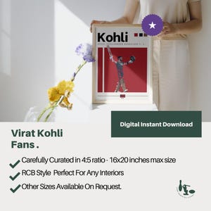 Virat Kohli RCB Cricket Legend Poster – Indian Cricket Fan Art (Digital Download) image 4