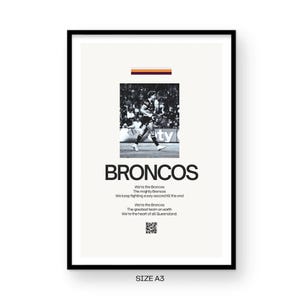 Brisbane Broncos Rugby League Reece Walsh Instant Digital download Printable gift rugby wall decor for bedroom walls Size - A3.