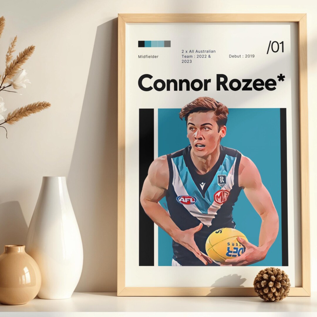 Connor Rozee Signature Port Adelaide Footy Printable Connor Rozee AFL Bedroom Decor in A3 - Etsy