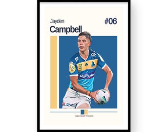 Jayden Campbell - Gold Coast Titans A3 Print (download digitale)