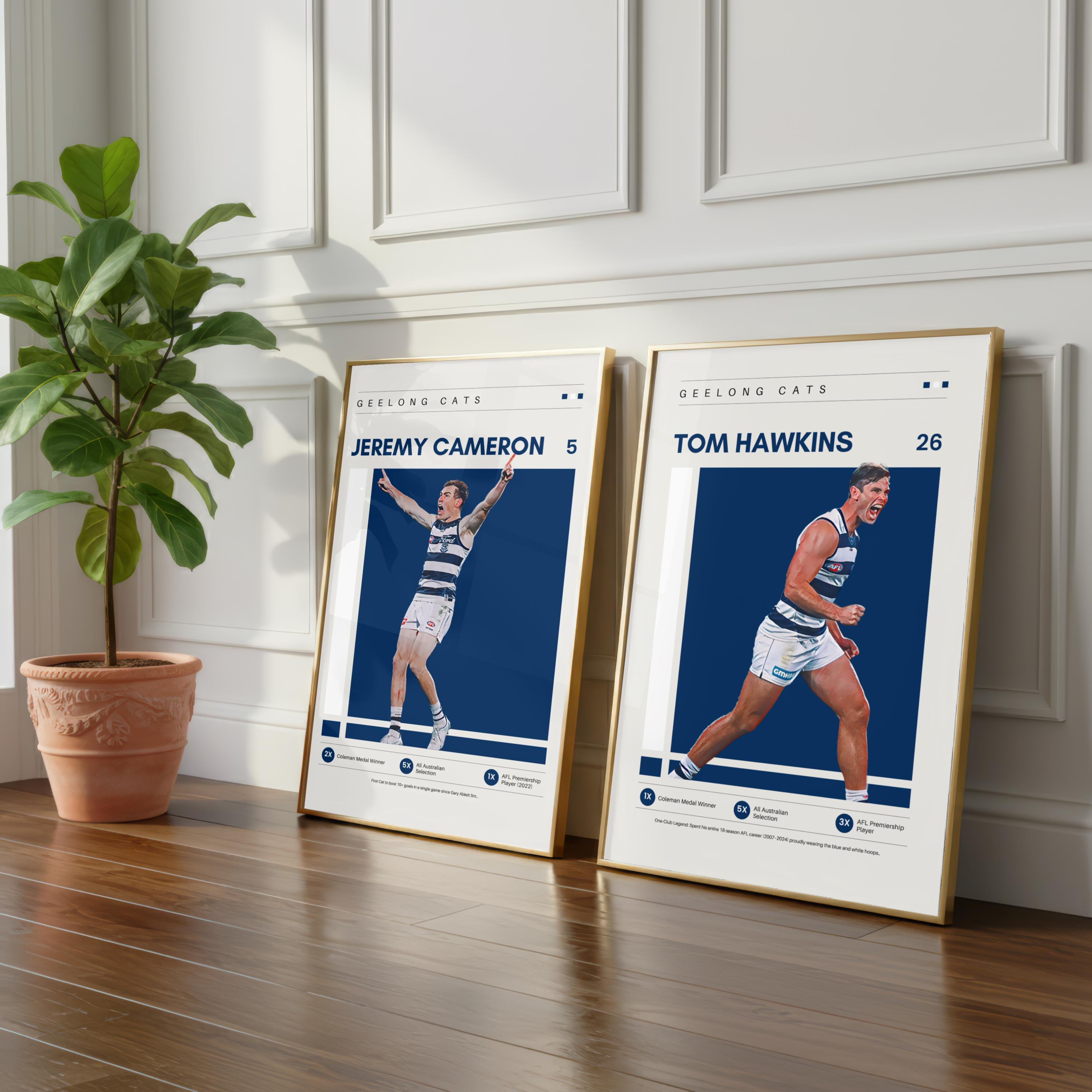 Geelong Cats AFL Player Art Print Set | Boys Room Football Decor ...