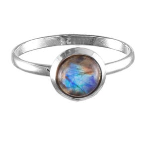 Genuine Labradorite Ring in Sterling Silver labradorite ring Boho ring silver jewelry women ring labradorite jewelry tiny ring everyday ring