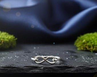 Infinity Knot ring in Sterling Silver True Love Ring forever promise ring Infinity Ring Engagement Ring Bridesmaid Ring Friendship Ring