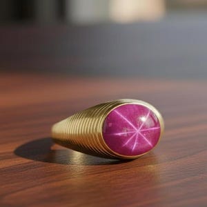 Pierścionek z gwiazdą w kolorze złota, prawdziwy różowy rubinowy kamień szlachetny, pierścionek ze srebra próby 925, naturalny asteryzm, rubin, biżuteria z kamieniem szlachetnym, prezent dla niej