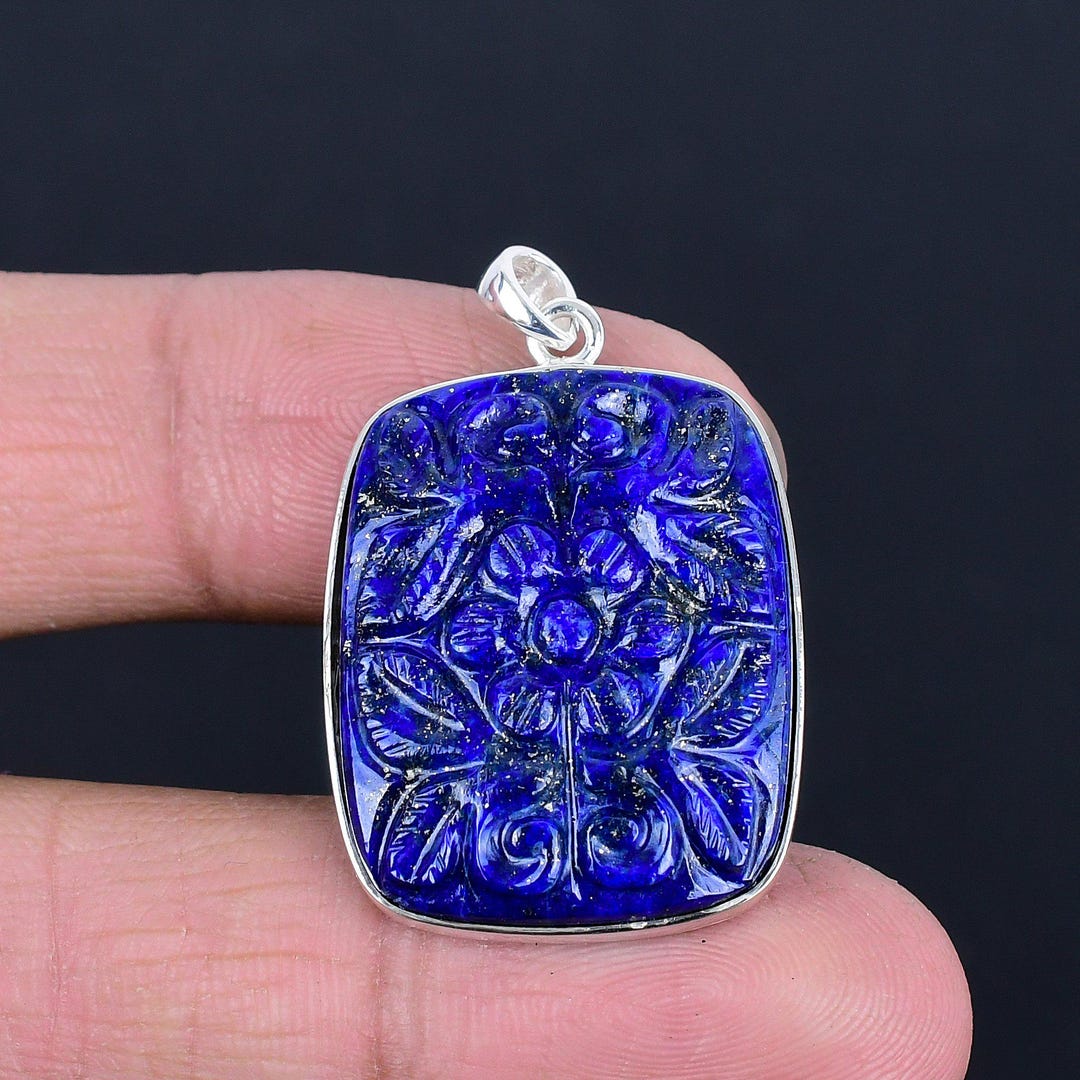 Pendentif Carré En Argent 925 Et Lapis-lazuli - Réf. P-AR-107, Neuf Avec étiquette