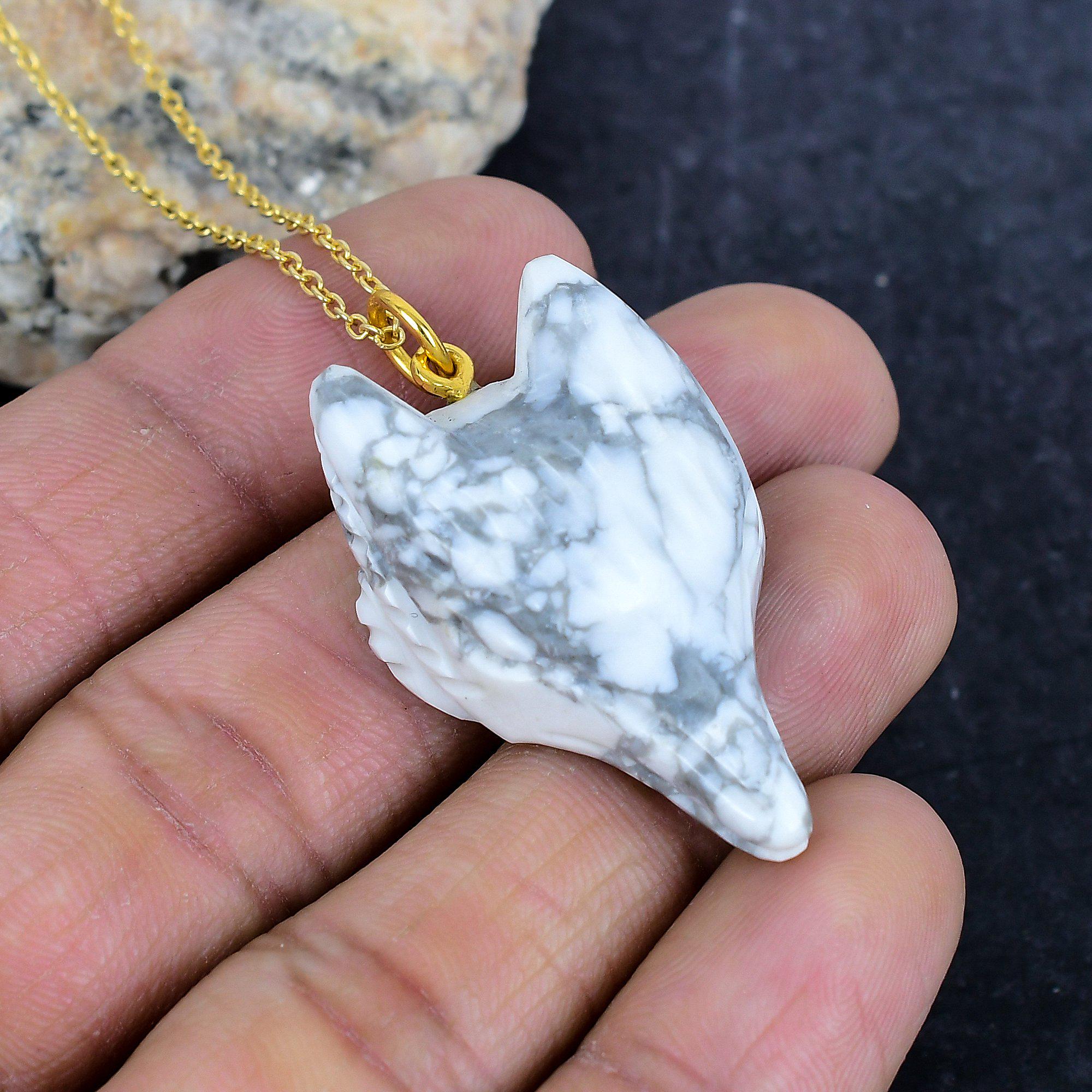 SUNNYCLUE Ciondolo Testa Di Lupo In Pietra Opalite Naturale - Intaglio Manuale - Per Collane, Bracciali Fai Da Te E Portachiavi - Cristallo Terapeutico