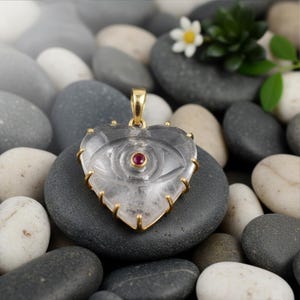 天然クリスタルハートペンダント、ロッククリスタルジュエリー、925スターリングシルバーネックレス、宝石ハートチャーム、クリアクリスタルハートペンダント