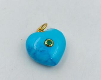 ターコイズオープンハートペンダントスターリングシルバーネックレス