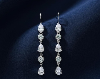 1 Paio di orecchini in argento sterling 925 di alta qualà con zirconi
