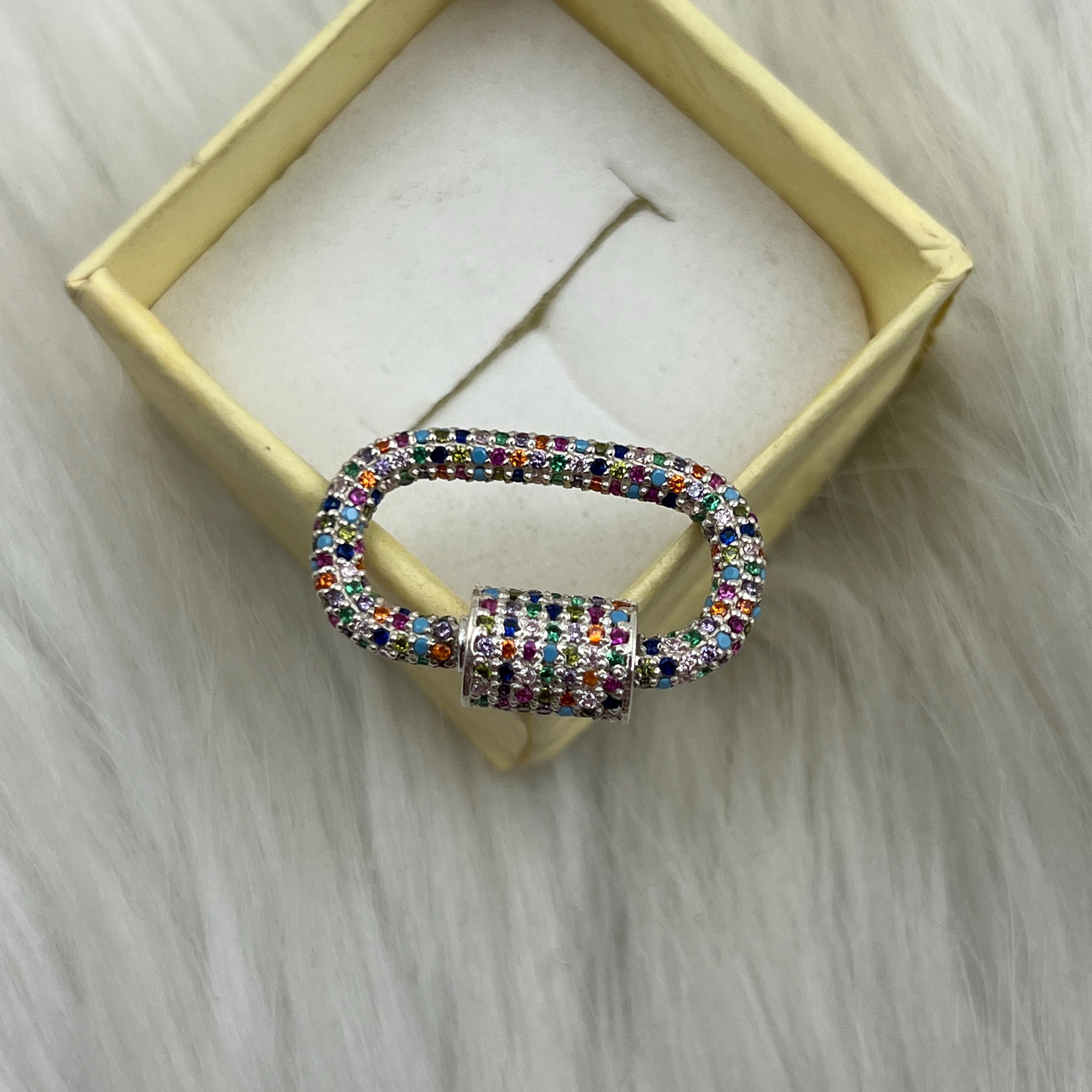 Mosquetón de plata de ley 925, collar con cierre de rosca de