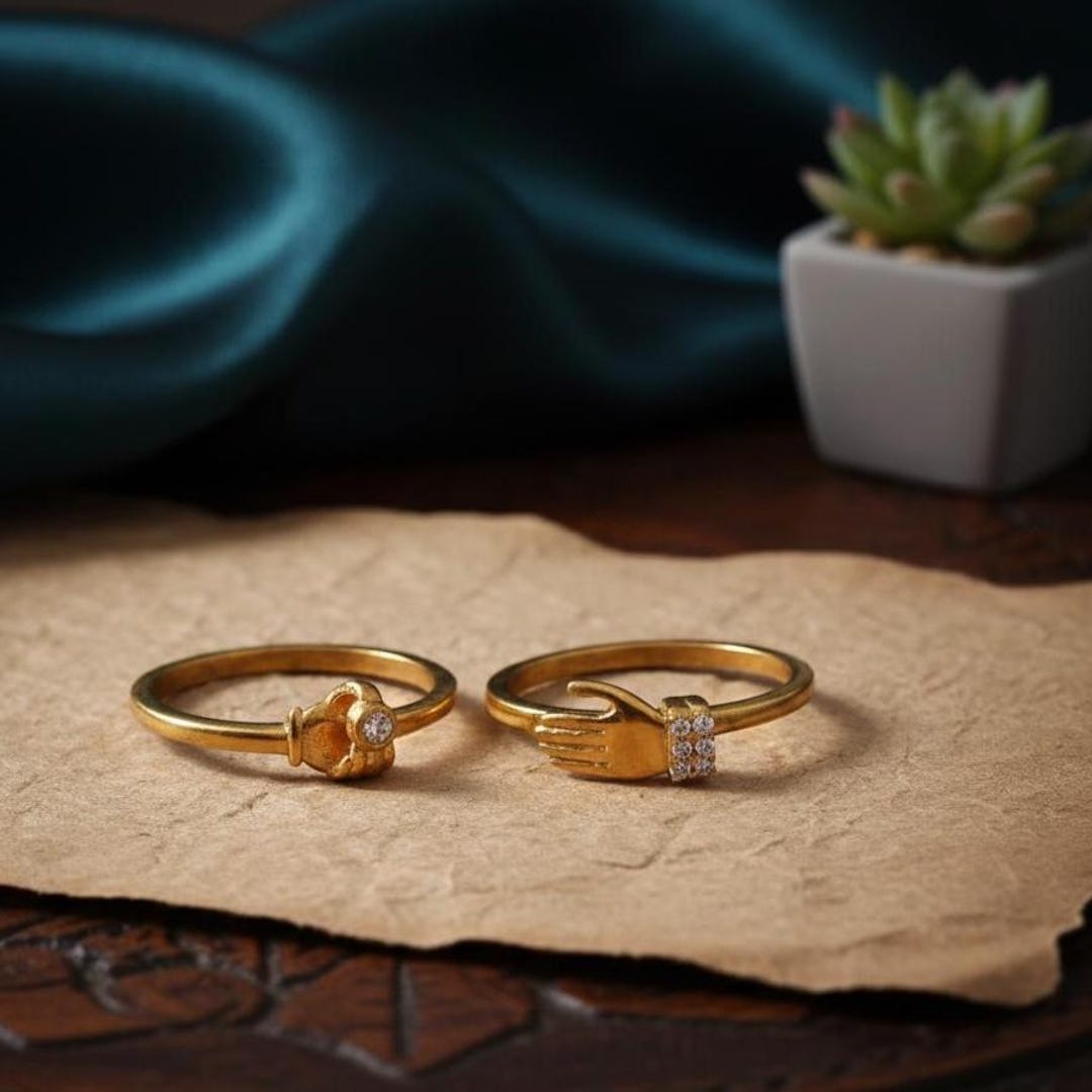 Gold Plated Handshake Ring: 925 Sterling Silver Fede Friendship Ring - Etsy