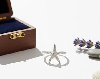 925 Sterling Silver Starfish Ring Dainty Sea Life Ocean Jewelry Minimalist Coastal Beach Ring Unique Gift Dainty Starfish Ring Nautical Gift