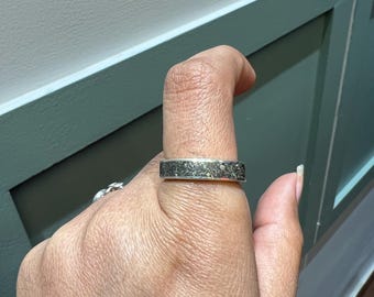 Granules Pyrite Gemstone Ring, 925 Silver Ring, Handmade Jewelry, Golden Pyrite Ring for Women Gifts, Granules Stone Ring, Silver Charm Band