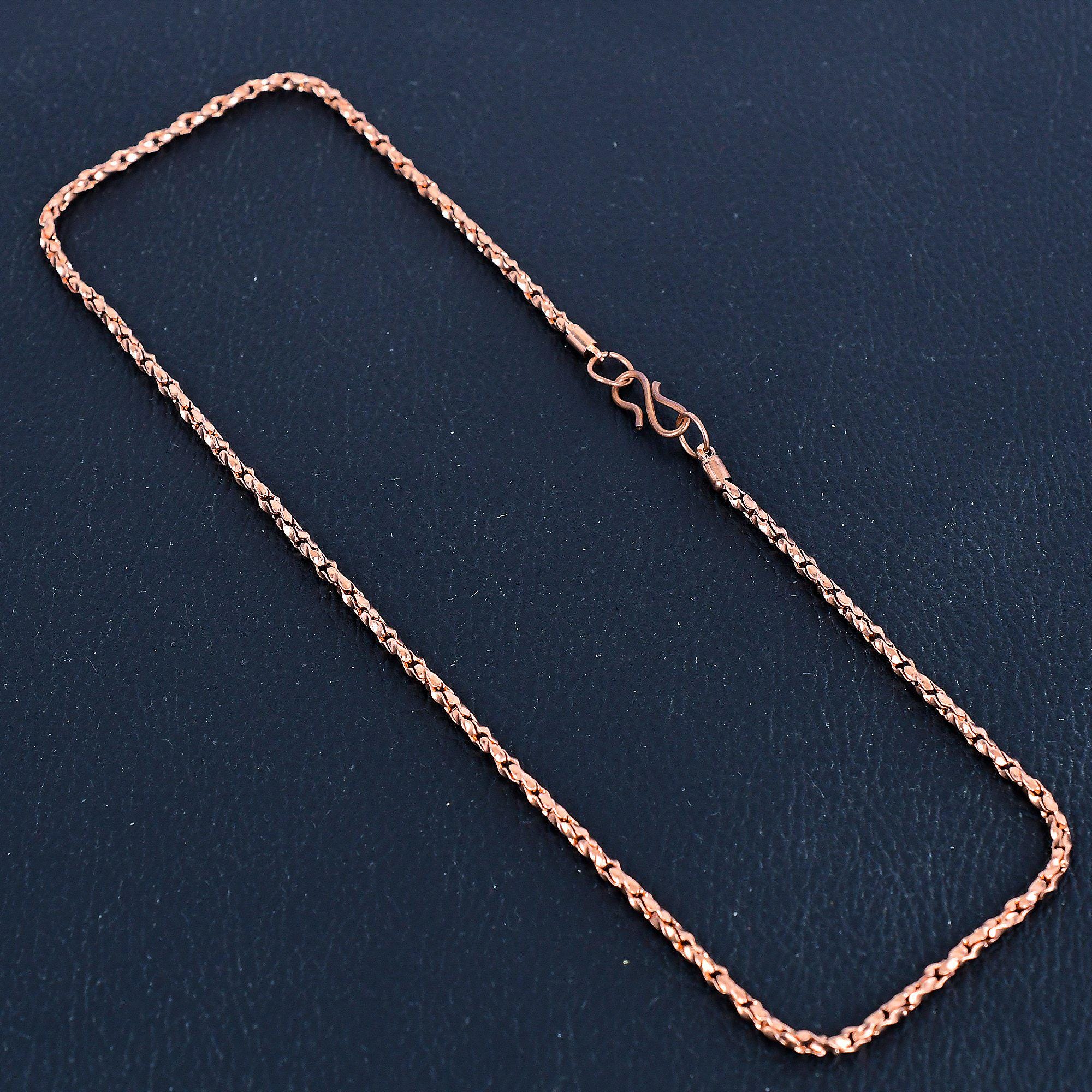 Solid Copper Rope Chain Necklace, Oxidized Copper Rope Chain, Solid ...