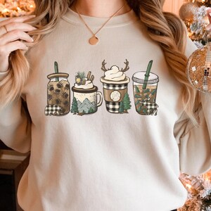 Coffe Sweatshirt, Lumberjack Coffee Shirt, Coffee Lover Sweatshirts, Green and Black Buffalo Plaid, latte Sweatshirt, Cozy Sweatshirt