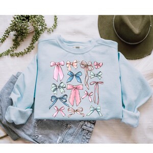 Cute Bows Sweatshirt, Cute Ribbons And Bows Sweatshirt, Valentine Shirt, Pink Bow Shirt, Girlie Girl, Bow Collage Sweatshirt, Ribbon Shirt